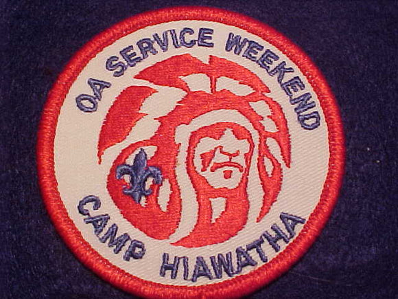 156 R? AG-IM PATCH, OA SERVICE WEEKEND, CAMP HIAWATHA, NOT IN BLUEBOOK