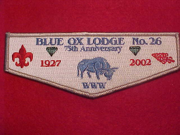 26 S2 BLUE OX, 1927-2002, 75TH ANNIV.