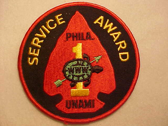 1 J3A UNAMI JACKET PATCH, SERVICE AWARD, PHILA.