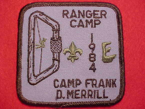 FRANK D. MERRILL CAMP PATCH, 1984 RANGER CAMP