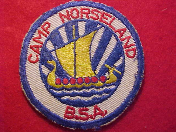 NORSELAND CAMP PATCH, 1950'S, USED