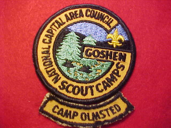 OLMSTED SEGMENT W/ GOSHEN SCOUT CAMP PATCH, NATIONAL CAPITAL AREA COUNCIL