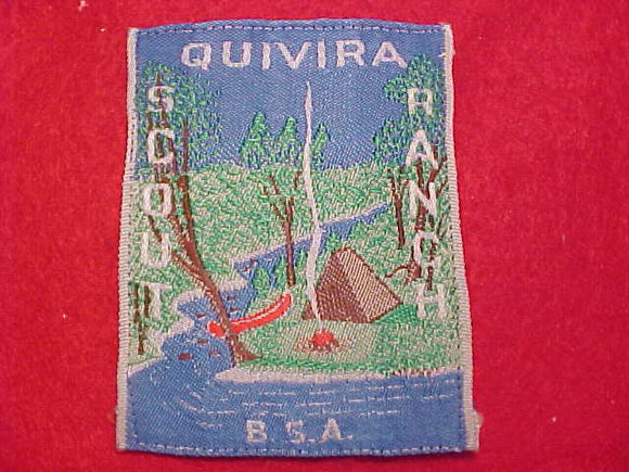QUIVIRA SCOUT RANCH PATCH, WOVEN, WHITE LETTERS, SLIGHT USE
