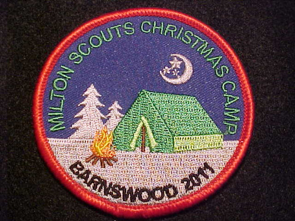MILTON SCOUTS CHRISTMAS CAMP PATCH, BARNSWOOD, 2011