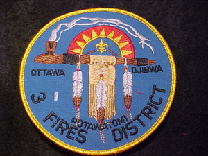 THREE FIRES DISTRICT, 5" ROUND, OTTAWA/OJIBWA/POTAWATATOMI