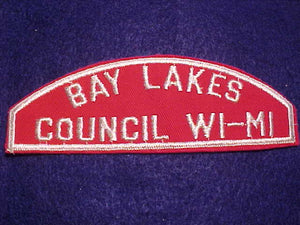 BAY LAKES/COUNCIL WI-MI RED/WHITE STRIP, MINT