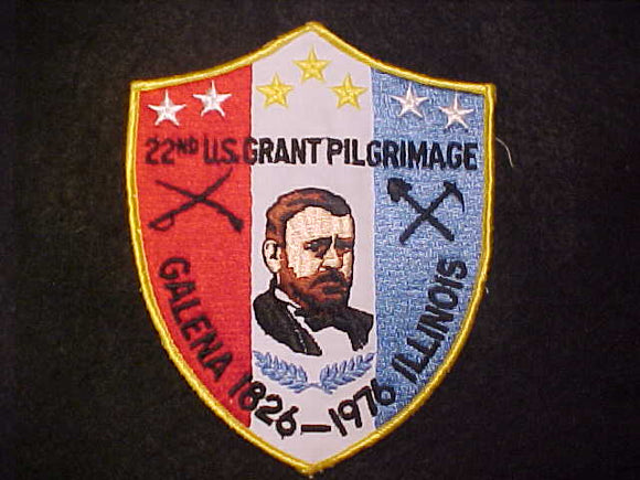 U. S. GRANT PILGRIMAGE JACKET PATCH, 1976, 7X5.5