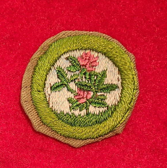 GRASSES, LEGUMES, AND FORAGE CROPS MERIT BADGE, FINE TWILL, WWII ISSUE, USED, EXCELLENT CONDITION, VERY RARE