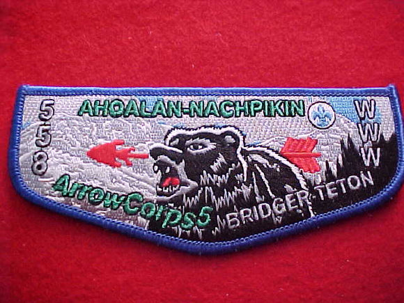558 S48 AHOALAN-NACHPIKIN, ARROWCORPS 5, BRIDGER-TETON, 2008, BLUE BDR.