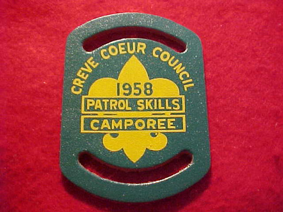 1958 CREVE COEUR COUNCIL N/C SLIDE, PATROL SKILLS CAMPOREE, LEATHER