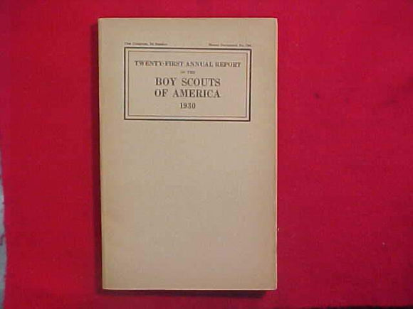 1930 BSA TWENTY-FIRST ANNUAL REPORT