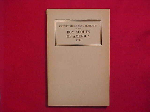1932 BSA TWENTY-THIRD ANNUAL REPORT