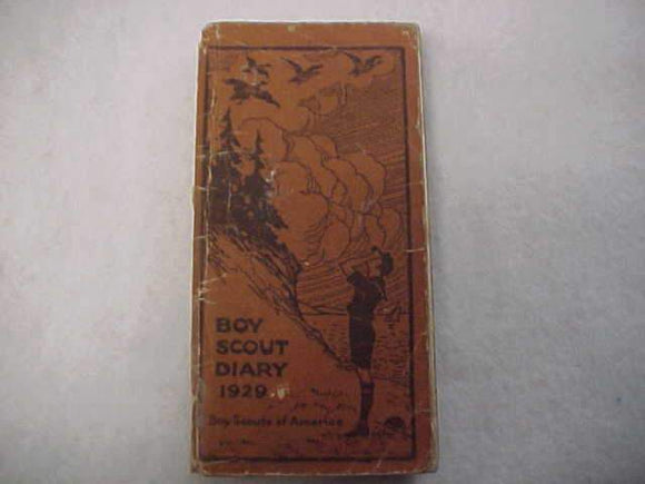 1929 BSA DIARY, VERY GOOD COND., ORIG. OWNER WAS SCOUT FROM SAYNE, PA