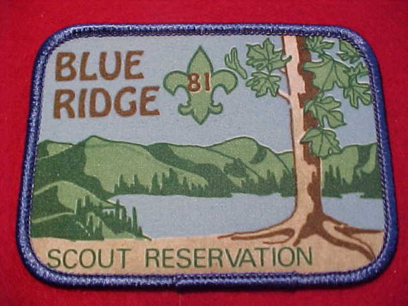 BLUE RIDGE SCOUT RESV., 1981, BLUE BDR., SILKSCREENED