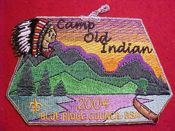 OLD INDIAN CAMP PATCH, 2004, FUNDRAISER, BLUE RIDGE COUNCIL, SMY BDR.
