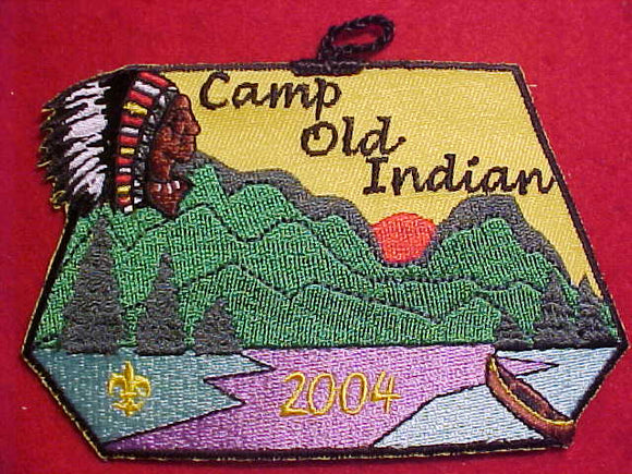 OLD INDIAN CAMP PATCH, 2004, PARTICIPANT, BLACK BDR.
