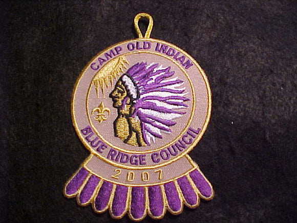OLD INDIAN CAMP PATCH, 2007, PARTICIPANT, GOLD BDR.