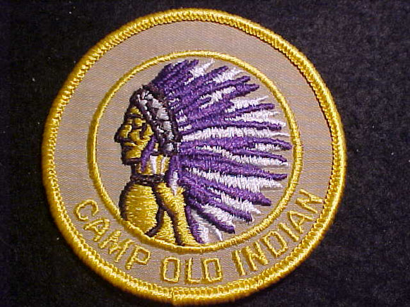 OLD INDIAN CAMP PATCH, FULL HEADDRESS, 4TH YEAR CAMPER OR STAFF, NO FDL, 3