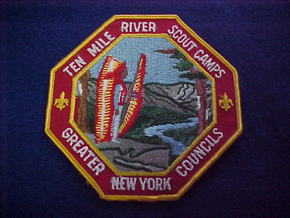 jacket patch, ten mile river scout camps, greater new york councils, 5 octogon