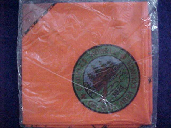 CHARLES HOWELL NECKERCHIEF, 1974, DETROIT AREA COUNCIL, W/ MAP, MINT IN ORIG. BAG
