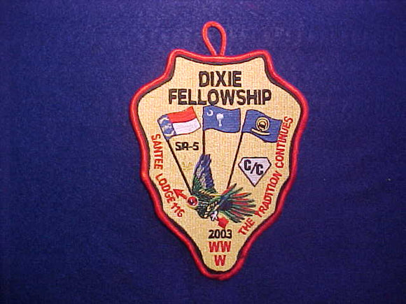 2003 AECTION SR-5 DIXIE FELLOWSHIP,YELLOW BACKGROUND,STAFF PATCH