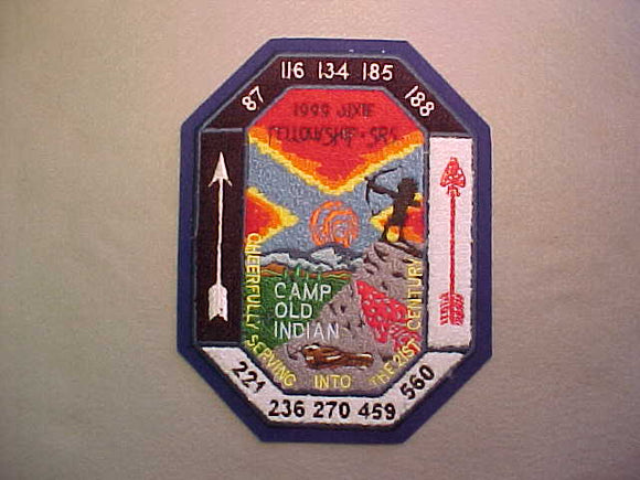 1999 SECTION SR-5 DIXIE FELLOWSHIP PATCH, CAMP OLD INDIAN, CHENILLE