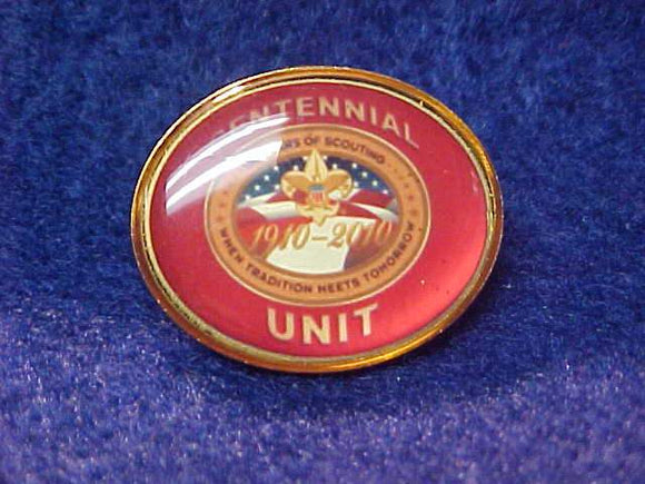 2007 CENTENNIAL QUALITY UNIT PIN, RED BKGR.