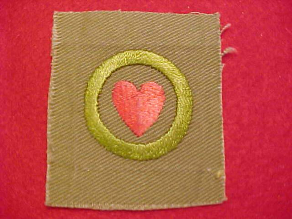 PERSONAL HEALTH FULL SQUARE MERIT BADGE, 1911-33, APPROX 52X52MM, USED