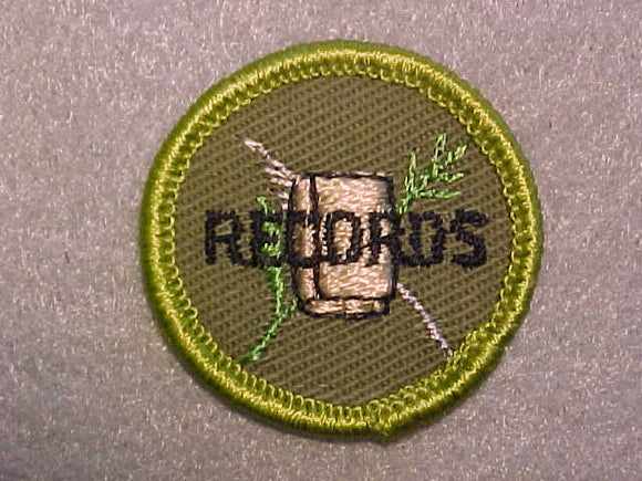FARM RECORDS AND BOOKKEEPING, ROLLED EDGE TWILL BACKGROUND MERIT BADGE