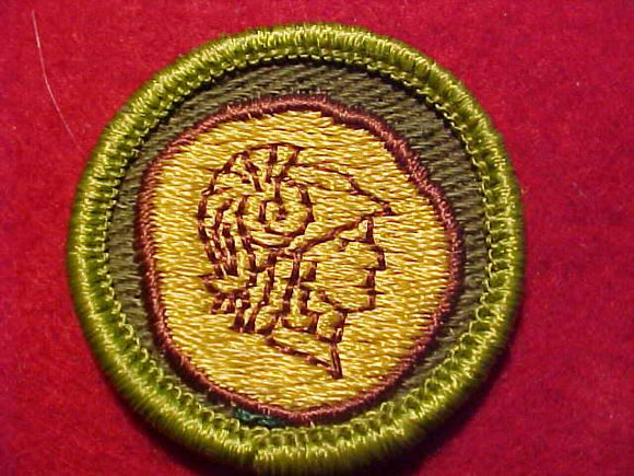 COIN COLLECTING, ROLLED EDGE TWILL BKGR. MERIT BADGE