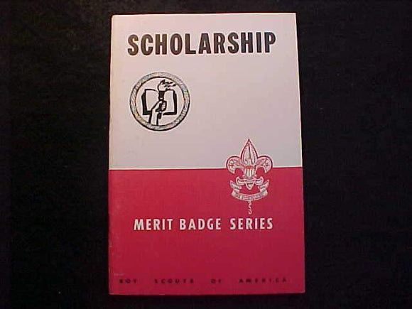 SCHOLARSHIP MERIT BADGE BOOK, TYPE 5B COVER, COPYRIGHT 1940, DEC. 1949 PRINTING, EXCELLENT COND.