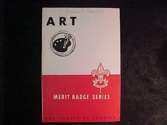 ART MERIT BADGE BOOK, TYPE 5B COVER, COPYRIGHT 1944, JAN. 1945 PRINTING, V. GOOD COND.