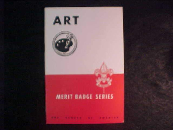 ART MERIT BADGE BOOK, TYPE 5B COVER, COPYRIGHT 1944, JAN. 1949 PRINTING, EXCELLENT COND.