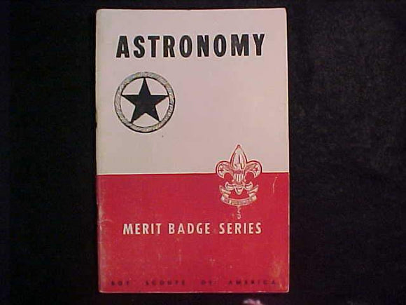 ASTRONOMY MERIT BADGE BOOK, TYPE 5B COVER, COPYRIGHT 1944, JUNE 1947 PRINTING, FAIR COND., EX-LIBRARY