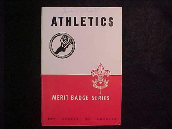 ATHLETICS MERIT BADGE BOOK, TYPE 5B COVER, COPYRIGHT 1943, APRIL 1949 PRINTING, V. GOOD COND.