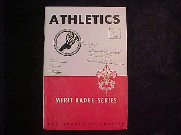 ATHLETICS MERIT BADGE BOOK, TYPE 5B COVER, COPYRIGHT 1943, JAN. 1945 PRINTING, FAIR COND.
