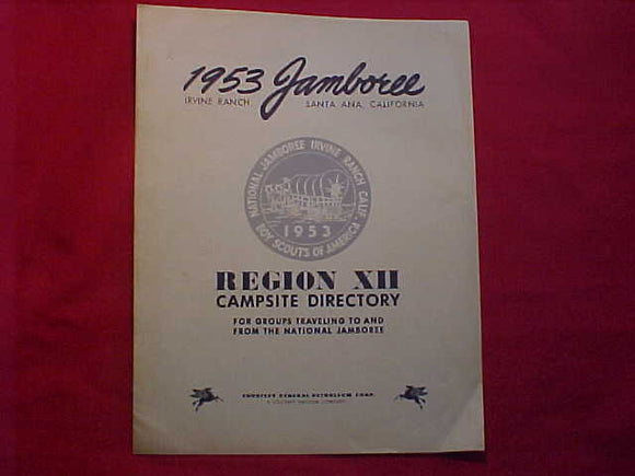 1953 NJ CAMPSITE DIRECTORY, REGION 12, 8 PAGES, 8.5 X 11