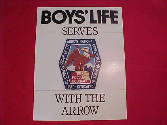 1988 NOAC BOYS' LIFE POSTER/PUZZLE, 8 CARDS, FINISHED SIZE 8 1/2 X 11
