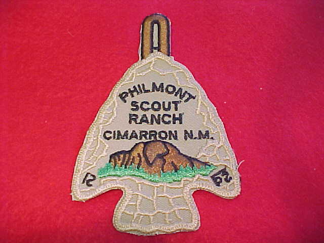 philmont scout ranch, arrowhead trek patch, clear plastic back