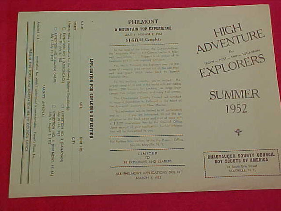 philmont application, 1952, chautauqua county council