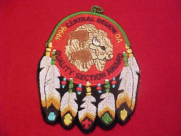 CENTRAL REGION PATCH, 1996, OA QUALITY SECTION AWARD