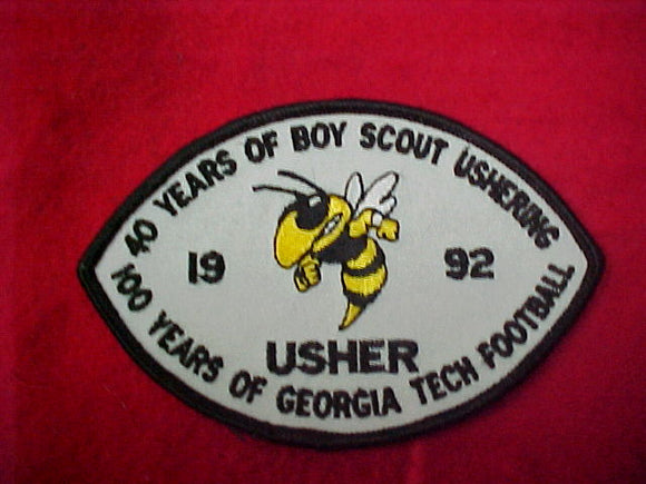 1992 Georgia Tech Football Boy Scout Ushers Patch