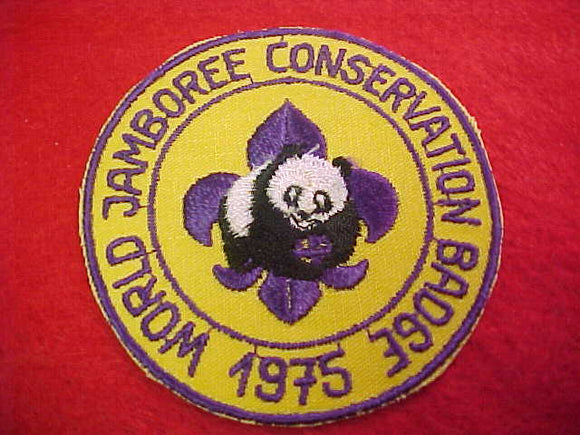 1975 WJ BADGE, WORLD CONSERVATION, EARNED BY SOME AT THE JAMBO