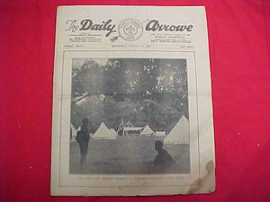 1929 WJ NEWSPAPER, "THE DAILY ARROW", 8/7/29, JAMBOREE AUXILIARY CAMP ON COVER, POOR COND.