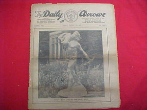 1929 WJ NEWSPAPER, "THE DAILY ARROW", 8/9/29, CHILE'S STATUE GIFT TO CHIEF SCOUT SCENE ON COVER, FAIR COND.