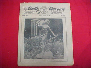 1929 WJ NEWSPAPER, "THE DAILY ARROW", 8/9/29, CHILE'S STATUE GIFT TO CHIEF SCOUT SCENE ON COVER, GOOD COND.