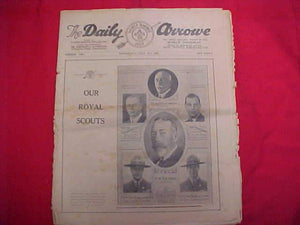 1929 WJ NEWSPAPER, "THE DAILY ARROW", 7/31/29, BRITISH ROYALS ON COVER, FAIR COND.