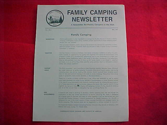 BSA FAMILY CAMPING NEWSLETTER, 1984, VOL. 1, NO. 1