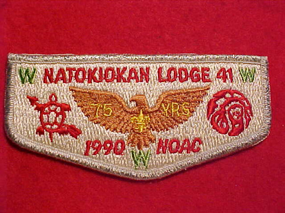 41 S30 NATOKIOKAN LODGE, 1990 NOAC/OA 75TH ANNIV., SMY BDR.