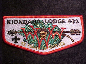 422 S51 KIONDAGA FLAP, 55 YEARS OF SERVICE (2008), RED BDR.